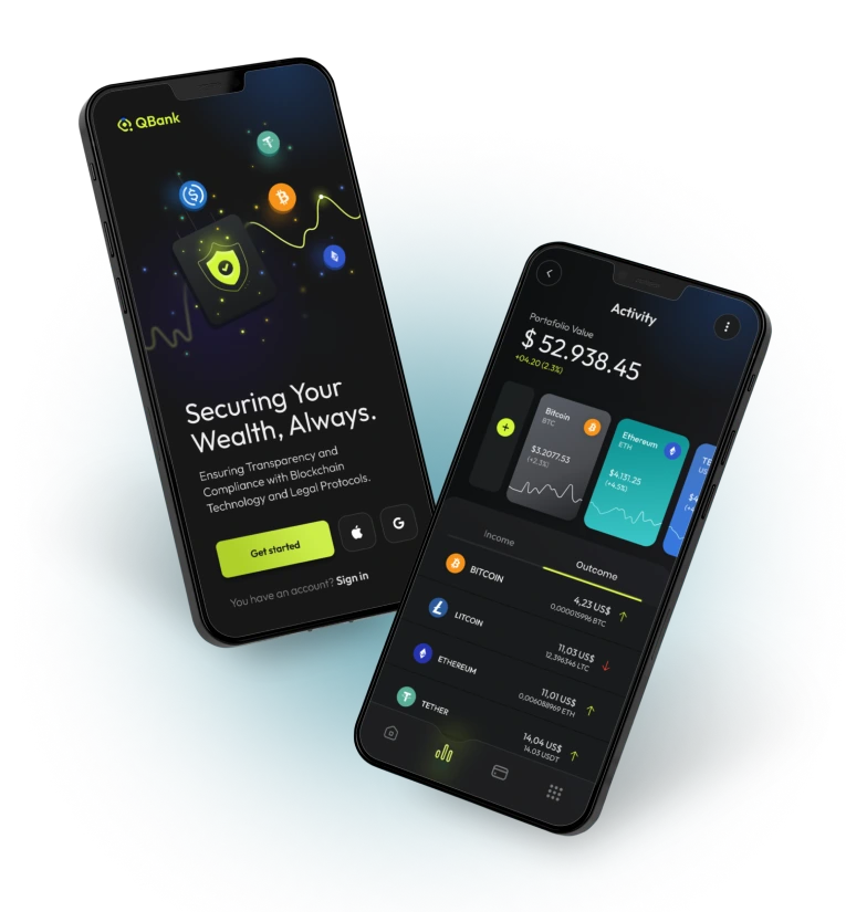 Qbank crypto app with an intuitive, research-backed design.
